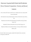 Cover page: Electronic Cigarette Refill Fluids Sold Worldwide: Flavor Chemical Composition, Toxicity, and Hazard Analysis