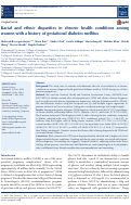 Cover page: Racial and ethnic disparities in chronic health conditions among women with a history of gestational diabetes mellitus