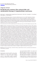 Cover page: Sorafenib plus memory like natural killer cell combination therapy in hepatocellular carcinoma.