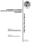 Cover page: Assessment Of Nitrogen Deposition: Modeling And Habitat Assessment