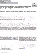 Cover page: An Examination of Changes in Urinary Metabolites and Behaviors with the Use of Leucovorin Calcium in Children with Autism Spectrum Disorder (ASD)