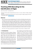 Cover page of Teaching DNA Barcoding for the Identification of Algae