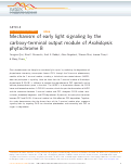 Cover page: Mechanism of early light signaling by the carboxy-terminal output module of Arabidopsis phytochrome B