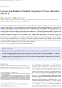 Cover page: Locomotion Enhances Neural Encoding of Visual Stimuli in Mouse V1