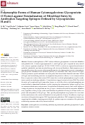 Cover page: Polymorphic Forms of Human Cytomegalovirus Glycoprotein O Protect against Neutralization of Fibroblast Entry by Antibodies Targeting Epitopes Defined by Glycoproteins H and L