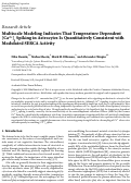 Cover page: Multiscale Modeling Indicates That Temperature Dependent [Ca2+]i Spiking in Astrocytes Is Quantitatively Consistent with Modulated SERCA Activity