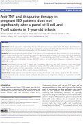 Cover page: Anti-TNF and thiopurine therapy in pregnant IBD patients does not significantly alter a panel of B-cell and T-cell subsets in 1-year-old infants