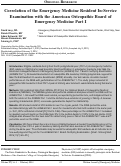 Cover page: Correlation of the Emergency Medicine Resident In-Service Examination with the American Osteopathic Board of Emergency Medicine Part I