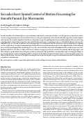 Cover page: Saccades exert spatial control of motion processing for smooth pursuit eye movements