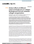 Cover page: Distinct effects of different matrix proteoglycans on collagen fibrillogenesis and cell-mediated collagen reorganization