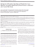 Cover page: Sphingosine-1-Phosphate Signaling and Metabolism Gene Signature in Pediatric Inflammatory Bowel Disease: A Matched-case Control Pilot Study.