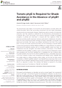 Cover page: Tomato phyE Is Required for Shade Avoidance in the Absence of phyB1 and phyB2