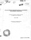 Cover page: EVALUATION OF THE SUSANVILLE, CALIFORNIA GEOTHERMAL RESOURCE