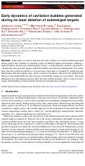 Cover page: Early dynamics of cavitation bubbles generated during ns laser ablation of submerged targets.