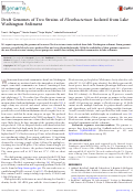 Cover page: Draft Genomes of Two Strains of Flavobacterium Isolated from Lake Washington Sediment