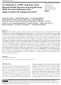 Cover page: Co-Utilization of HIV, Substance Use, Mental Health Services Among Women With Current Substance Use: Opportunities for Integrated Care?