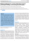 Cover page: Melasma pathogenesis: a review of the latest research, pathological findings, and investigational therapies