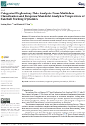 Cover page: Categorical Exploratory Data Analysis: From Multiclass Classification and Response Manifold Analytics Perspectives of Baseball Pitching Dynamics