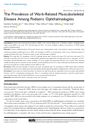 Cover page: The Prevalence of Work-Related Musculoskeletal Disease Among Pediatric Ophthalmologists