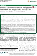 Cover page: Circulating micrornas associated with glycemic impairment and progression in Asian Indians