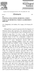 Cover page: Survival following dementia onset: Vascular dementia versus Alzheimer’s disease