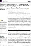 Cover page: Chronic Alcohol Exposure Promotes Cancer Stemness and Glycolysis in Oral/Oropharyngeal Squamous Cell Carcinoma Cell Lines by Activating NFAT Signaling