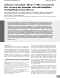 Cover page: A fibroblast-dependent TGFβ1/sFRP2 noncanonical Wnt signaling axis promotes epithelial metaplasia in idiopathic pulmonary fibrosis