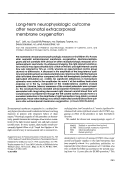 Cover page: Long-term neurophysiologic outcome after neonatal extracorporeal membrane oxygenation