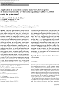 Cover page: Application of a decision analytic framework for adoption of clinical trial results: are the data regarding TARGIT-A IORT ready for prime time?