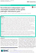 Cover page: Recombination-independent rapid convergent evolution of the gastric pathogen Helicobacter pylori