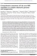 Cover page: Comprehensive assessment of 11 de novo HiFi assemblers on complex eukaryotic genomes and metagenomes.