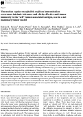 Cover page: Venezuelan Equine Encephalitis Replicon Immunization Overcomes Intrinsic Tolerance and Elicits Effective Anti-tumor Immunity to the ‘Self’ tumor-associated antigen, neu in a Rat Mammary Tumor Model