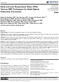 Cover page: Early and Late Reoperation Rates With Various MIS Techniques for Adult Spinal Deformity Correction