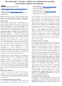 Cover page: Beyond number: Towards a unified view of dimensional reasoningin perception, cognition, and language