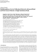 Cover page: Multidisciplinary Service Utilization Pattern by Advanced Head and Neck Cancer Patients: A Single Institution Study