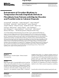 Cover page: Entrainment of Circadian Rhythms to Temperature Reveals Amplitude Deficits in Fibroblasts from Patients with Bipolar Disorder and Possible Links to Calcium Channels