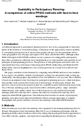 Cover page: Scalability in Participatory Planning: A comparison of online PPGIS methods with faceto- face meetings