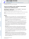 Cover page: Numerical investigation reveals challenges in measuring the contrast recovery coefficients in PET