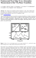 Cover page: Femtosecond Near Edge X-ray Absorption Measurement of the VO2 Phase Transition