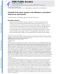 Cover page: Traumatic brain injury: progress and challenges in prevention, clinical care, and research.