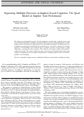 Cover page: Separating Multiple Processes in Implicit Social Cognition: The Quad Model of Implicit Task Performance