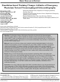 Cover page: Simulation-based Training Changes Attitudes of Emergency Physicians Toward Transesophageal Echocardiography