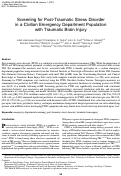 Cover page: Screening for Post-Traumatic Stress Disorder in a Civilian Emergency Department Population with Traumatic Brain Injury.