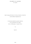 Cover page: Query Language Extensions for Advanced Analytics on Big Data and their Efficient Implementation