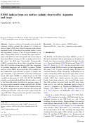 Cover page: ENSO indices from sea surface salinity observed by Aquarius and Argo