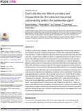 Cover page: Dont die like me: Which proteins are responsible for the selective neuronal vulnerability within the substantia nigra?