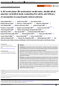 Cover page: A 40-week phase 2B randomized, multicenter, double-blind, placebo-controlled study evaluating the safety and efficacy of memantine in amyotrophic lateral sclerosis.