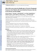 Cover page: Ethical Discourse about the Modification of Food for Therapeutic Purposes: How Patients with Gastrointestinal Diseases View the Good, the Bad, and the Healthy