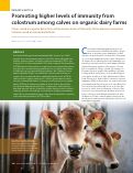 Cover page: Promoting higher levels of immunity from colostrum among calves on organic dairy farms