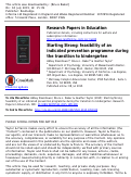 Cover page: Starting Strong: feasibility of an indicated prevention programme during the transition to kindergarten